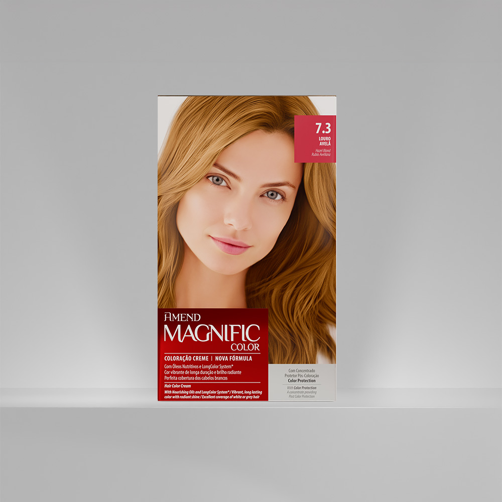 Kit Coloração Amend Magnific Color 7.3 Louro Avelã image number 3